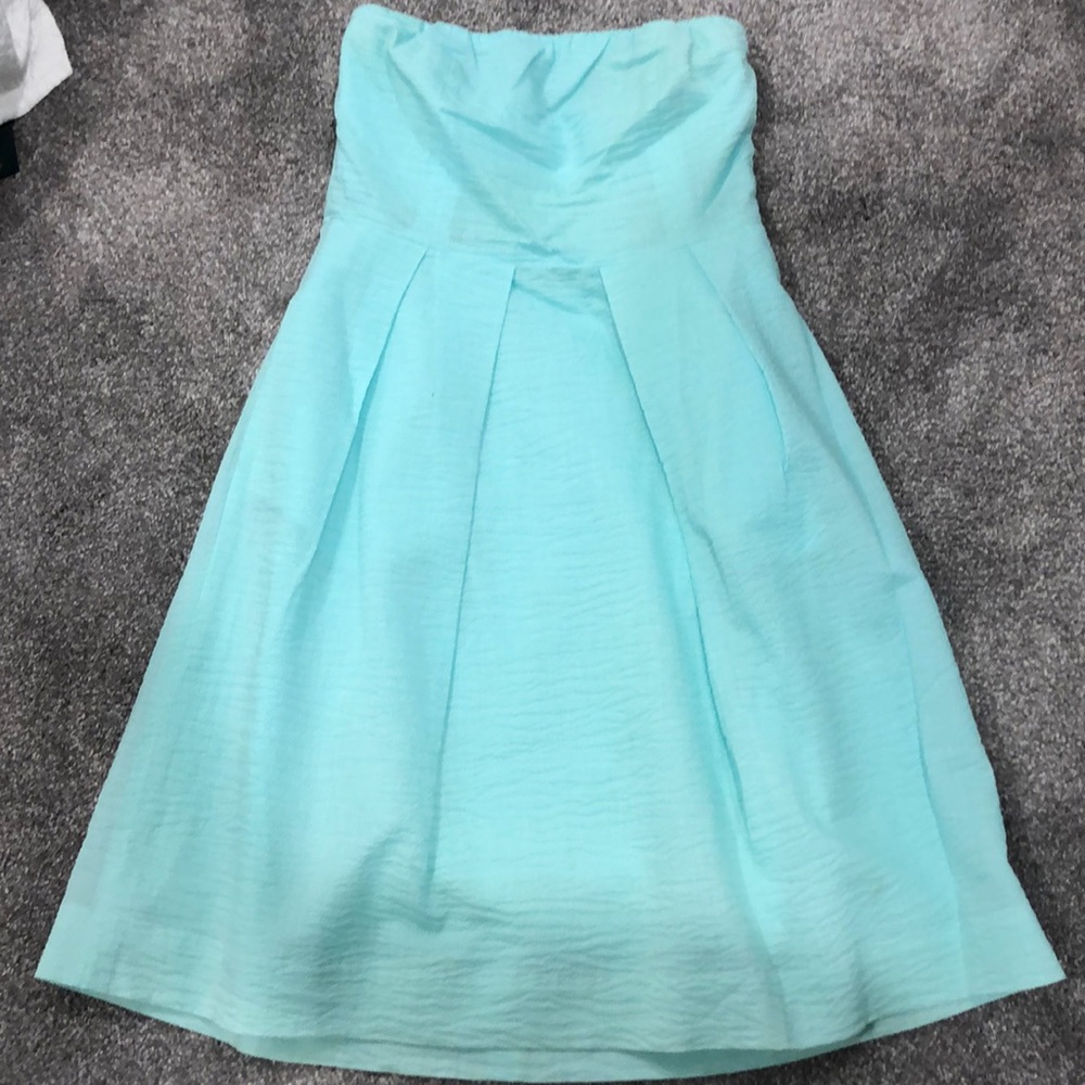 J Crew Strapless Seersucker dress